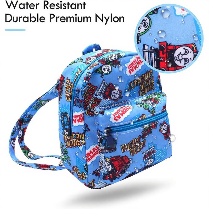 Finex NEW Blue Zipper - Thomas Transport Fans Cartoon Small Nylon Bag Multipurpose Causal Daypack for Travel Trip Shopping Tablet iPad Mini up to 8 inches - Image 2